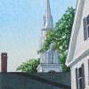 Main Street Steeple 
Watercolor, 6" x 4"  