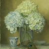 Hydrangeas, Peacock & Porcelain
Oil, 18" x 14"