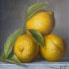 Three Lemons and Leaves
Oil, 8" x 8" 