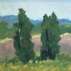 Two Cypress Trees in Lavender
Oil, 8" x 8" 